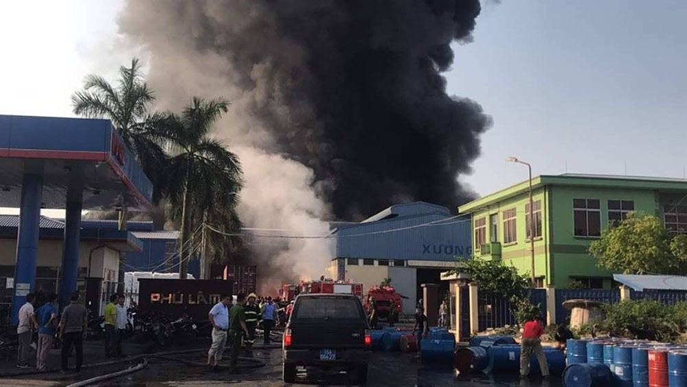 cháy lớn khu vực hải phòng